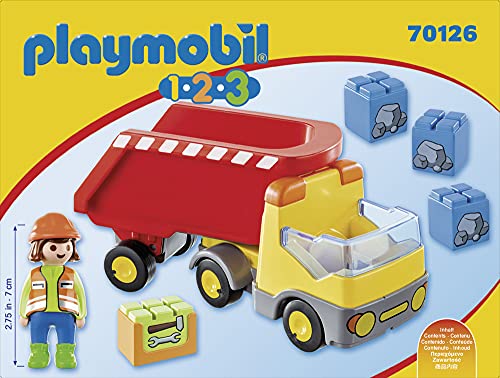 PLAYMOBIL 1.2.3 Camión de Construcción, A partir de 18 meses (70126)