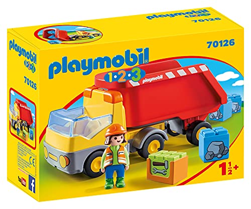 PLAYMOBIL 1.2.3 Camión de Construcción, A partir de 18 meses (70126)