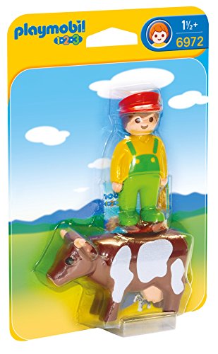 Playmobil 1.2.3 Granjero con Vaca 6972