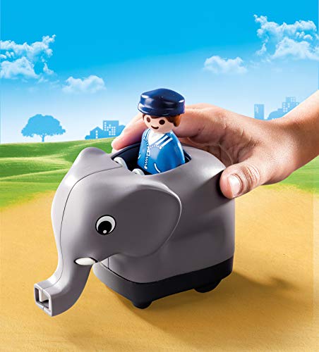 PLAYMOBIL 1.2.3 Mi Tren de Animales, A partir de 18 meses (70405)