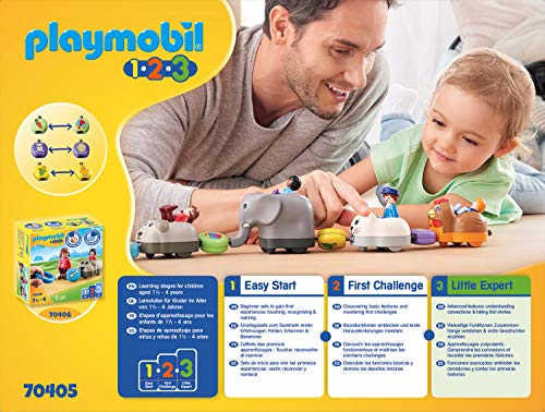 PLAYMOBIL 1.2.3 Mi Tren de Animales, A partir de 18 meses (70405)