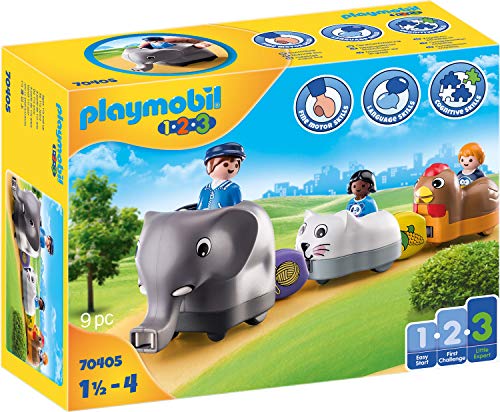 PLAYMOBIL 1.2.3 Mi Tren de Animales, A partir de 18 meses (70405)