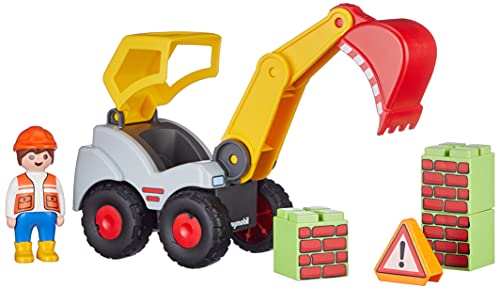 PLAYMOBIL 1.2.3 Pala Excavadora, A partir de 18 meses (70125)