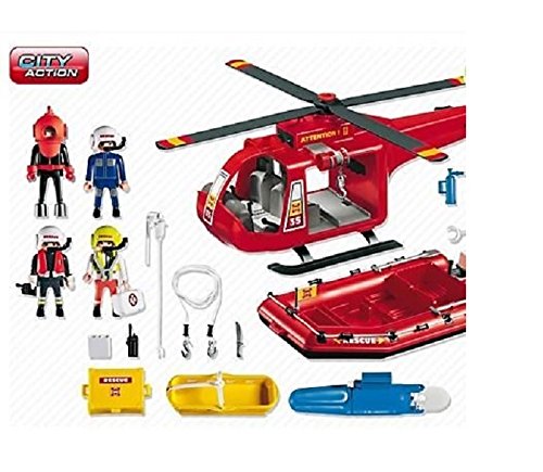 PLAYMOBIL 4428 - Helicóptero y Bote de Rescate