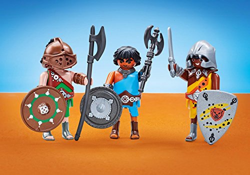 Playmobil 6590 - Romains - Les 3 Gladiateurs - Emballage Plastique, Pas de Boîte