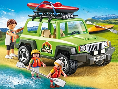 Playmobil 6889 Playset Campamento de Verano con Coche Off-Road SUV, Multicolor