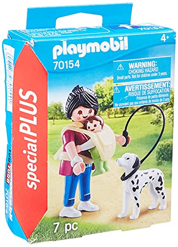 Playmobil 70154 Special Plus Mamá con bebé y Perro, Multicolor