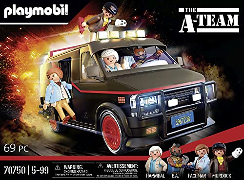 PLAYMOBIL 70750 La furgoneta del Equipo A, Diseño icónico para fans, coleccionistas y niños, de 5 a 99 años