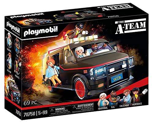 PLAYMOBIL 70750 La furgoneta del Equipo A, Diseño icónico para fans, coleccionistas y niños, de 5 a 99 años