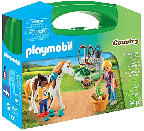 Playmobil-9100 Maletín Grande Cuidado de Caballos, Multicolor, única (9100)