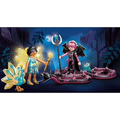 PLAYMOBIL Adventures of Ayuma 70803 Crystal Fairy y Bat Fairy con animales del alma, A partir de 7 años