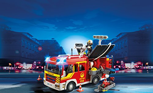 PLAYMOBIL Bomberos Camión Bombero con luz y Sonido, City, 35.1 x 25.1 x 15.2 (5363)