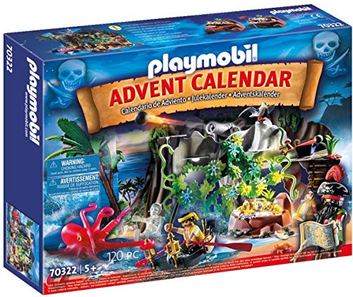 PLAYMOBIL Calendario de Adviento Caza del Tesoro en la Cala del Pirata, A partir de 4 años (70322)