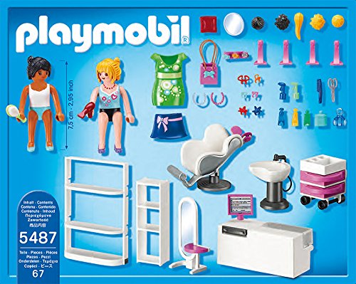 Playmobil Centro Comercial - City Life Salón de Belleza Playset, Color Multicolor (Playmobil 5487)