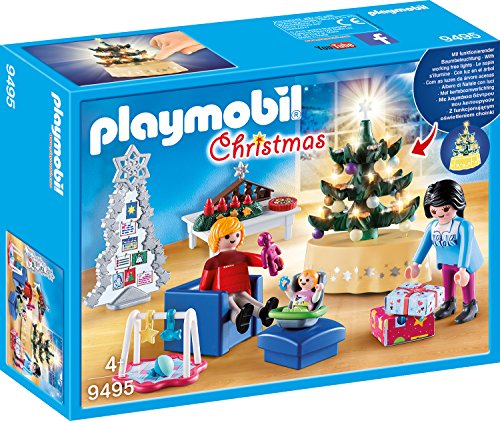 PLAYMOBIL Christmas Belén con Luz y Patas Plegables, A Partir de 4 años (9494) + Christmas Habitación Navideña, A Partir de 4 años (9495)