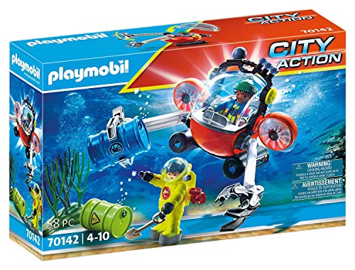 PLAYMOBIL City Action 70142 Seenot - Barca de Buceo para niños a Partir de 4 años