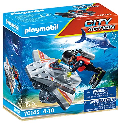 PLAYMOBIL City Action 70145 Seenot - Patinete de Buceo (a Partir de 4 años)