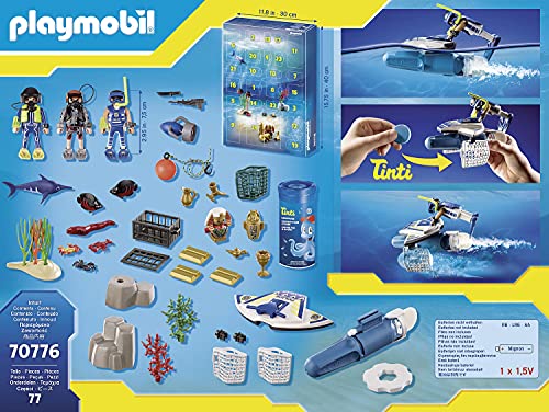 PLAYMOBIL City Action Calendario de Adviento Misión policial de buceo diversión en el, A partir de 4 años (70776)