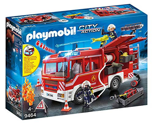 Playmobil City Action Camión De Bomberos con Luces Y Sonido, A Partir De 4 Años (9464) + City Action Bomberos con Bomba De Agua, A Partir De 5 Años (9468)