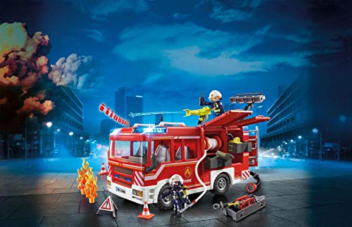 Playmobil City Action Camión De Bomberos con Luces Y Sonido, A Partir De 4 Años (9464) + City Action Bomberos con Bomba De Agua, A Partir De 5 Años (9468)