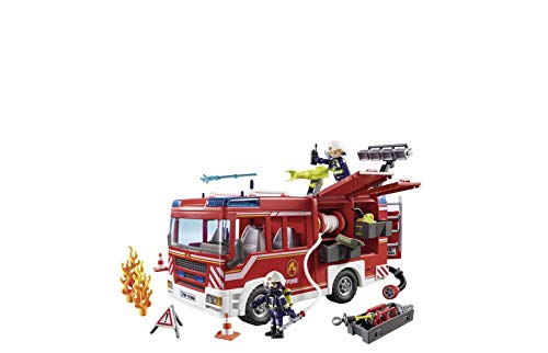 Playmobil City Action Camión De Bomberos con Luces Y Sonido, A Partir De 4 Años (9464) + City Action Bomberos con Bomba De Agua, A Partir De 5 Años (9468)