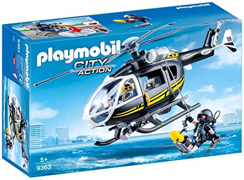 Playmobil- City Action-Helicóptero de Las Fuerzas Especiales Juguete, Multicolor (9363)