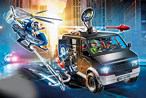 PLAYMOBIL City Action Helicóptero de Policía: persecución del vehículo huido, A partir de 4 años (70575)