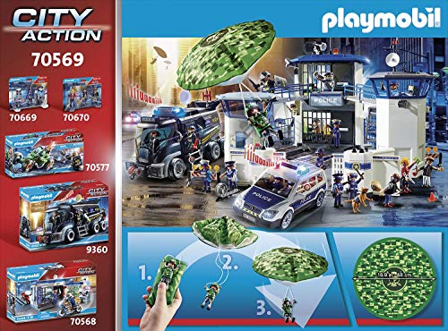 PLAYMOBIL City Action Helicóptero de Policía: persecución en paracaídas, A partir de 4 años (70569)