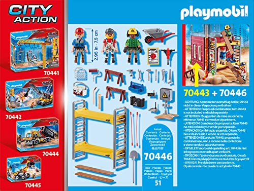 PLAYMOBIL City Action Juego de Andamios con Artesanos, Multicolor, 5+ Años