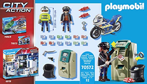 PLAYMOBIL City Action Moto de Policía: persecución del ladrón de dinero, A partir de 4 años (70572)