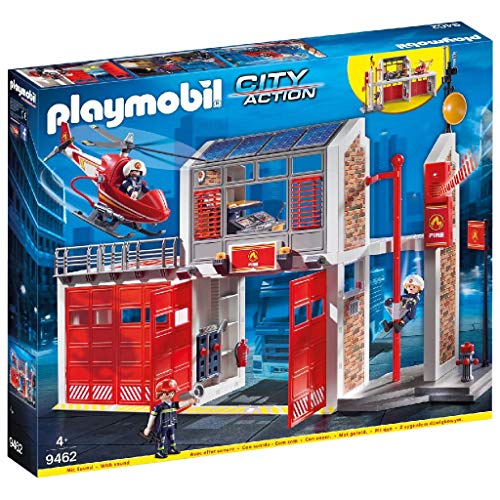 PLAYMOBIL City Action Parque De Bomberos con Efectos De Sonido, A Partir De 4 Años (9462)+ City Action Bomberos con Bomba De Agua, A Partir De 5 Años (9468)