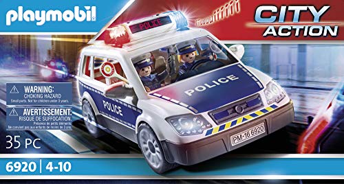 PLAYMOBIL- City Action Playset, Coche de Policía con Luces y Sonido, Multicolor (6920)