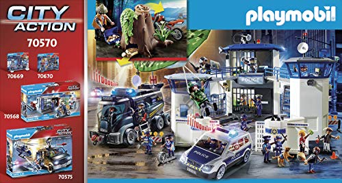 PLAYMOBIL City Action Vehículo Todoterreno de Policía: persecución del ladrón de tesoros., A partir de 4 años (70570)