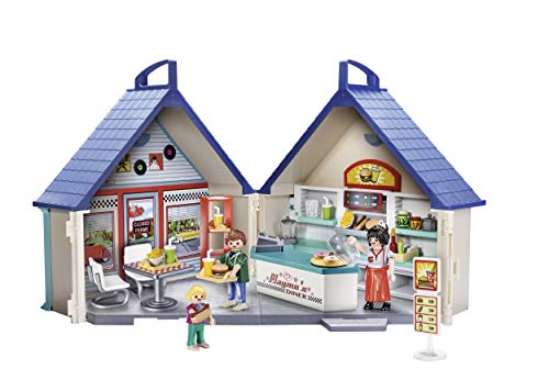 Playmobil City Life - 70111 - Juegos de construcción - Cena de Comida rápida para Llevar