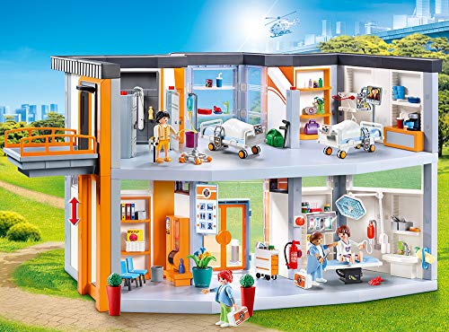 Playmobil City Life: Gran Hospital Set Juguetes, Multicolor, Talla Única (70190) + City Life 70049 Ambulancia con Luces, A Partir De 4 Años