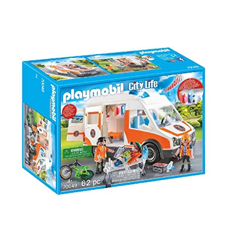 Playmobil City Life: Gran Hospital Set Juguetes, Multicolor, Talla Única (70190) + City Life 70049 Ambulancia con Luces, A Partir De 4 Años