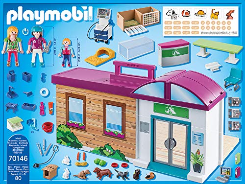 PLAYMOBIL- City Life Maletín, Clínica Veterinaria, Multicolor (70146)