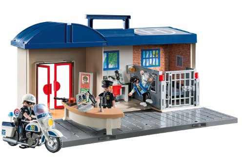 PLAYMOBIL- Comisaría Maletín Juguete, Multicolor, única (geobra Brandstätter 5689)