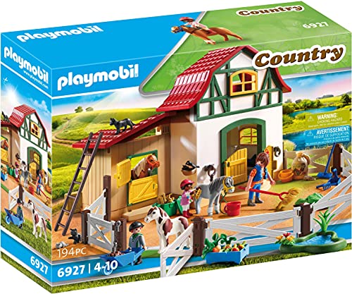 Playmobil Country Granja De Ponis con Muchos Animales Y Pajar, A Partir De 4 Años (6927) + Country: Gallinero Conjunto De Figuritas, Multicolor (70138)