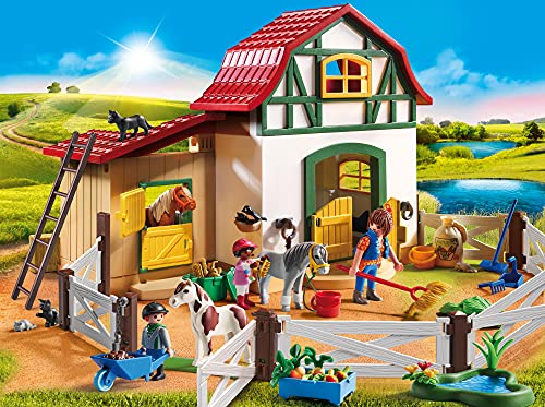 Playmobil Country Granja De Ponis con Muchos Animales Y Pajar, A Partir De 4 Años (6927) + Country: Gallinero Conjunto De Figuritas, Multicolor (70138)