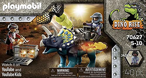 PLAYMOBIL Dino Rise Triceraptos: Disturbios por las piedras legendarias, A partir de 5 años (70627)