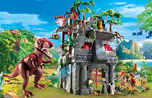 PLAYMOBIL Dinos Campamento Base con T-Rex y Efectos de Luz, a Partir de 4 Años