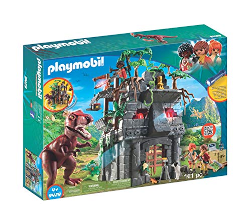 PLAYMOBIL Dinos Campamento Base con T-Rex y Efectos de Luz, a Partir de 4 Años