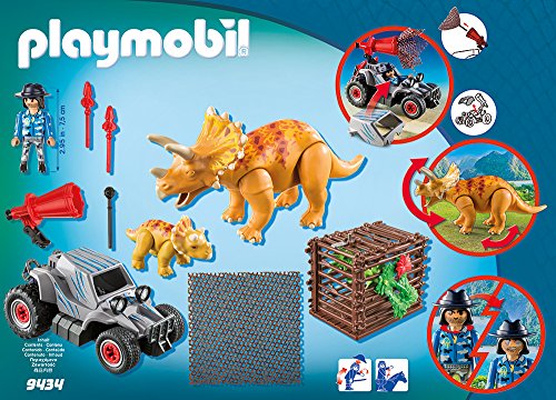 PLAYMOBIL Dinos Coche con Triceratops, a Partir de 4 Años (9434)