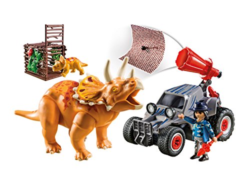 PLAYMOBIL Dinos Coche con Triceratops, a Partir de 4 Años (9434)