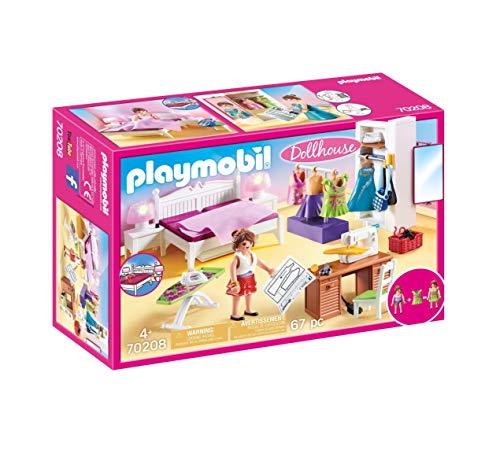 PLAYMOBIL Dollhouse 70208 Dormitorio, con Efectos de Luz, A Partir de 4 años