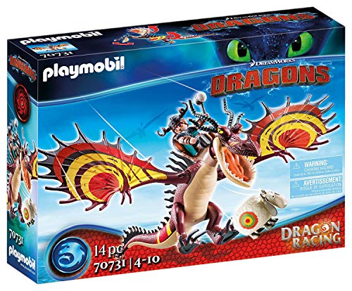 PLAYMOBIL DreamWorks Dragons 70731 Dragon Racing: Garfios y Patán Mocoso, A partir de 4 años