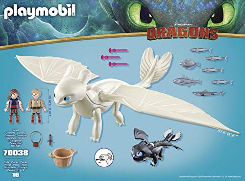 PLAYMOBIL Dreamworks Dragons Furia Diurna y Bebé Dragón con Niños, A partir de 4 años (70038)