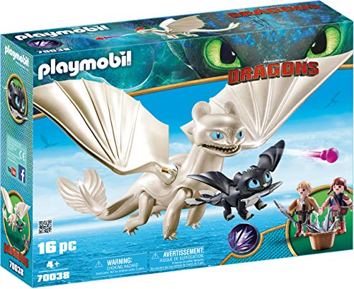 PLAYMOBIL Dreamworks Dragons Furia Diurna y Bebé Dragón con Niños, A partir de 4 años (70038)