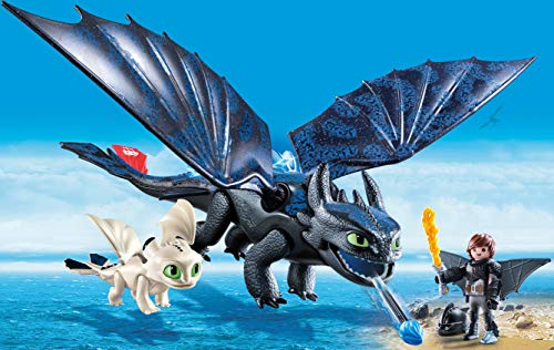 PLAYMOBIL Dreamworks Dragons Hipo y Desdentao con Bebé Dragón, A partir de 4 años (70037)